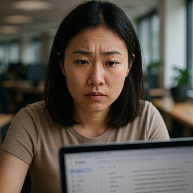 Employee reviewing a simulated phishing email during RiskSense security training